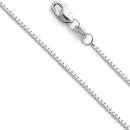 10K White Gold 18`Fine Box Link Chain