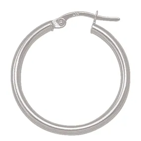 10K White Gold Medium/Large Plain Hoops