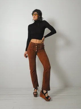 1960's OOAK Handmade Suede Flares