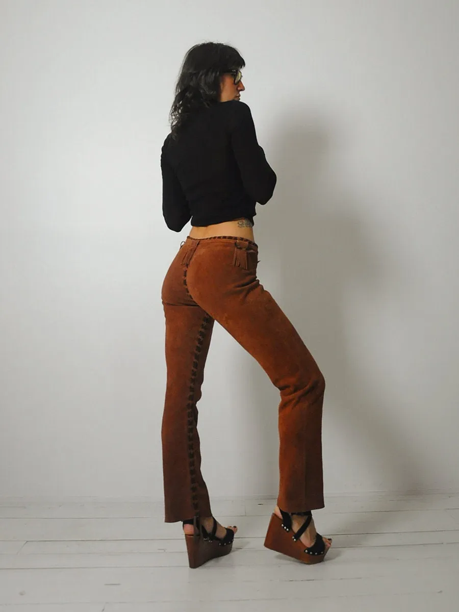 1960's OOAK Handmade Suede Flares