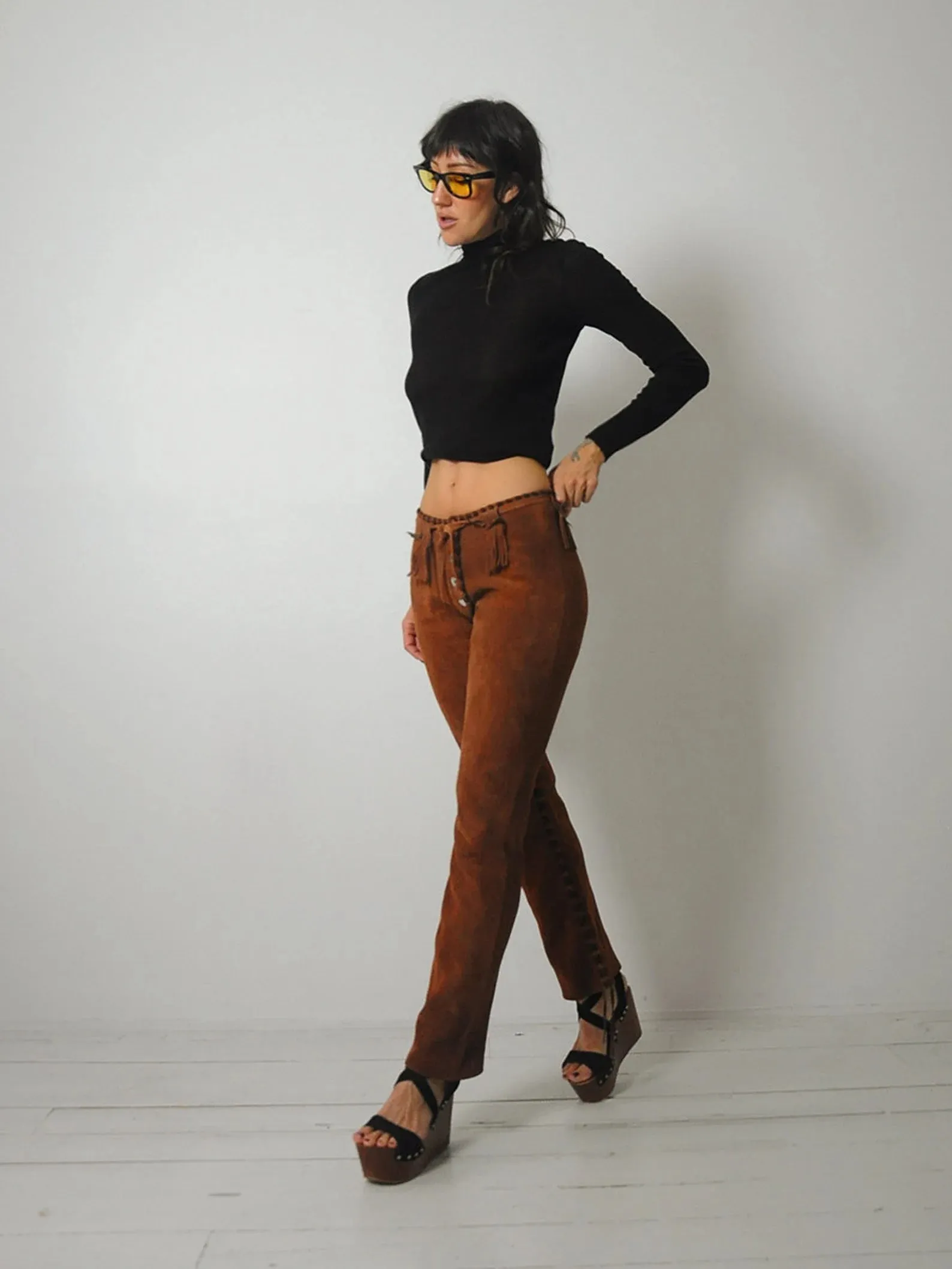 1960's OOAK Handmade Suede Flares