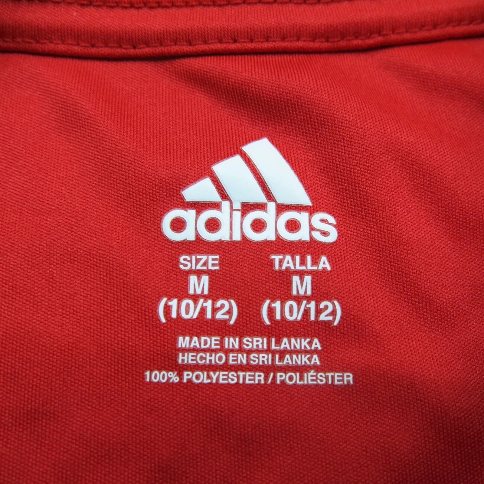 Adidas T-Shirt Youth Boys Medium M Red Round Neck Graphic Sports Logo T-Shirt