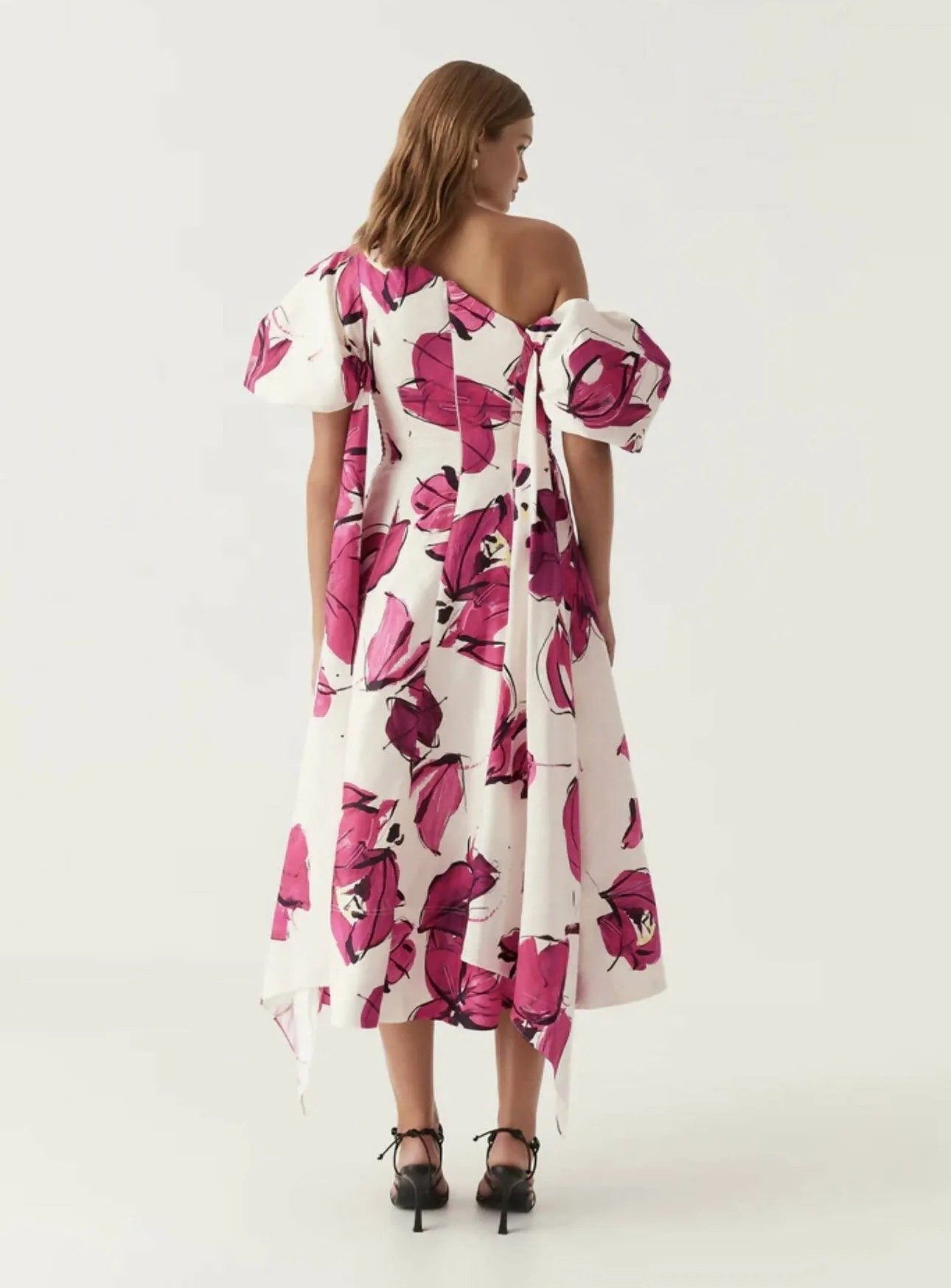 Aje Arista Tulip Sleeve Midi Dress