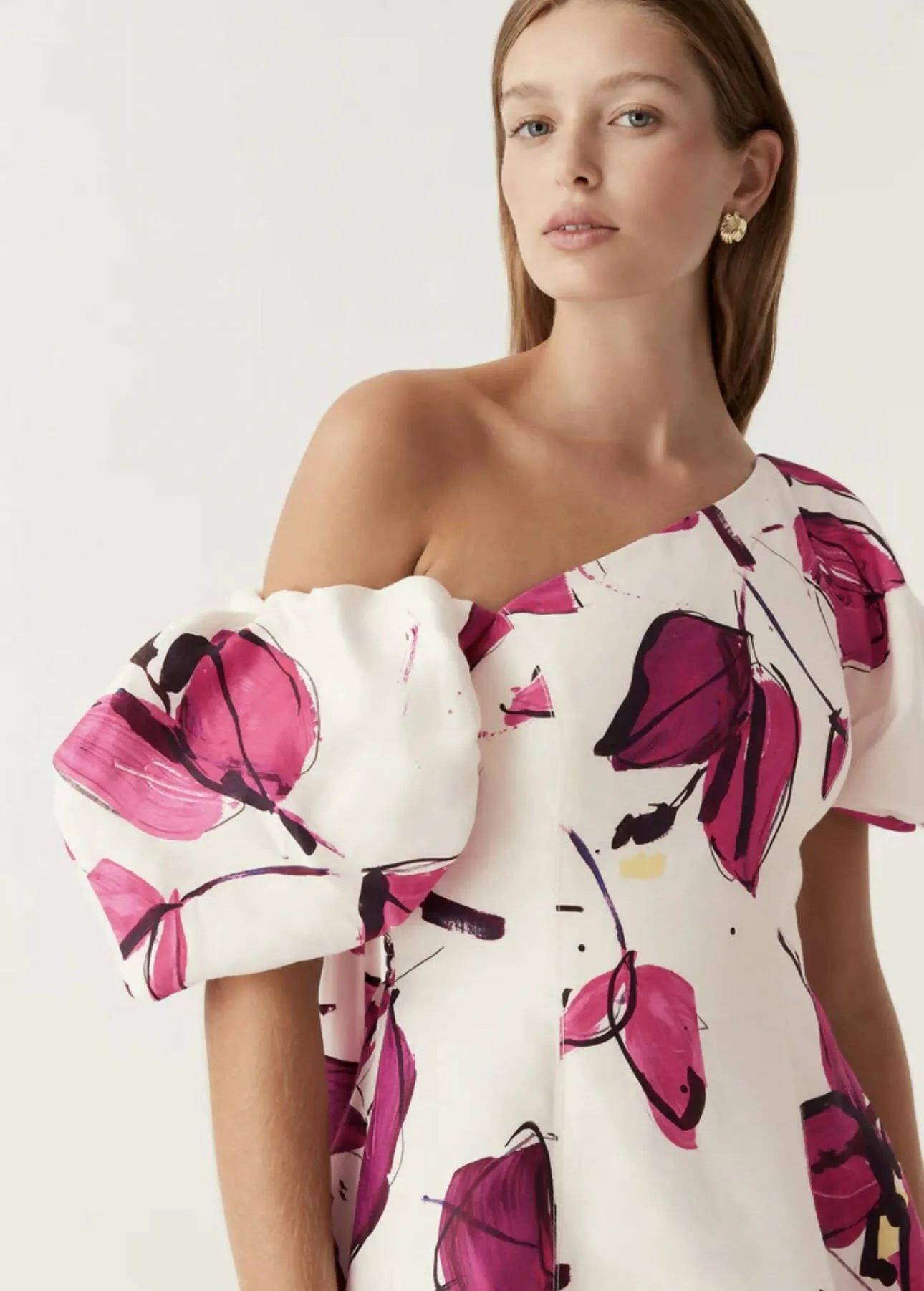 Aje Arista Tulip Sleeve Midi Dress