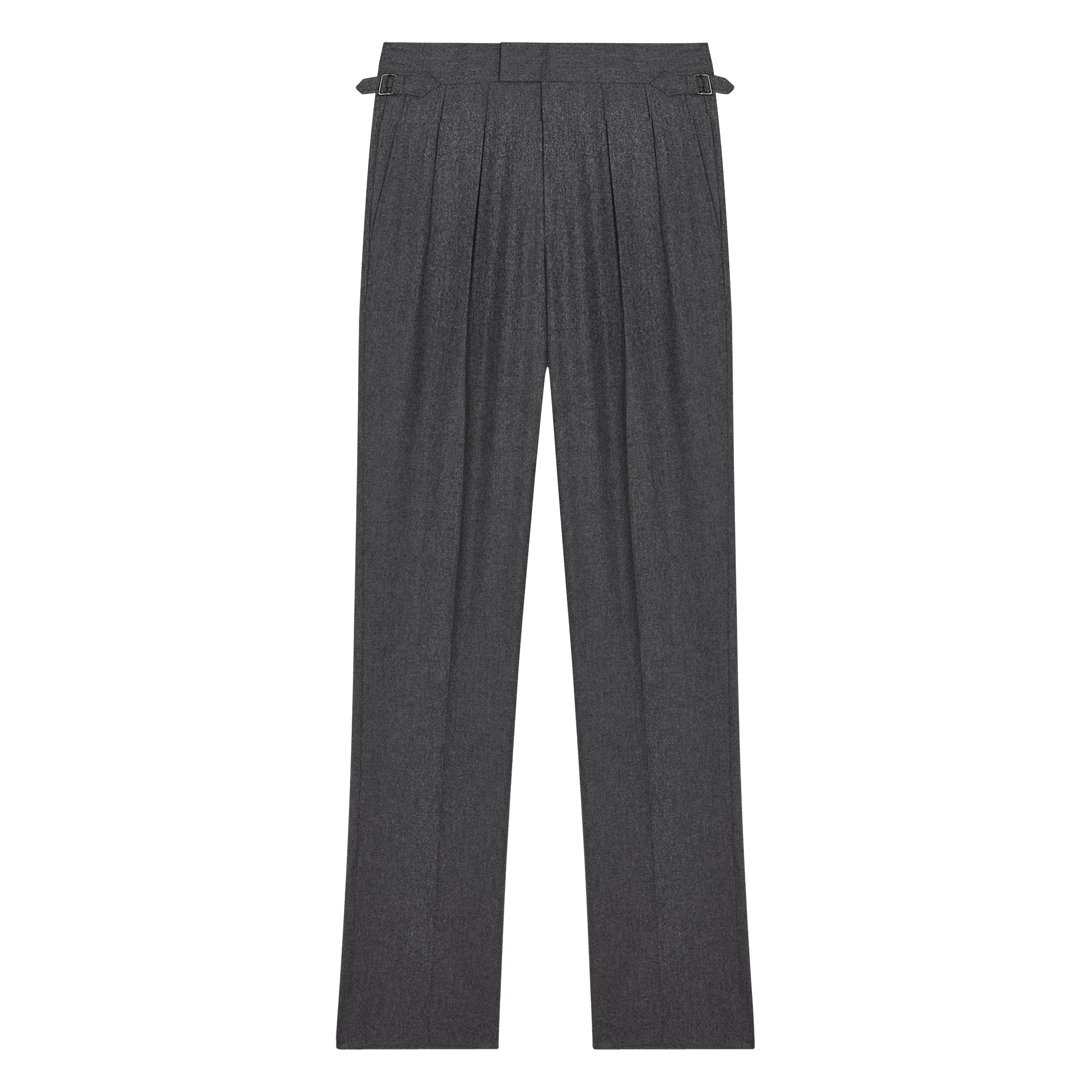 Aleks Dark Grey Wool Flannel Trousers