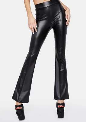 Always Bad Vegan Leather Flare Pants