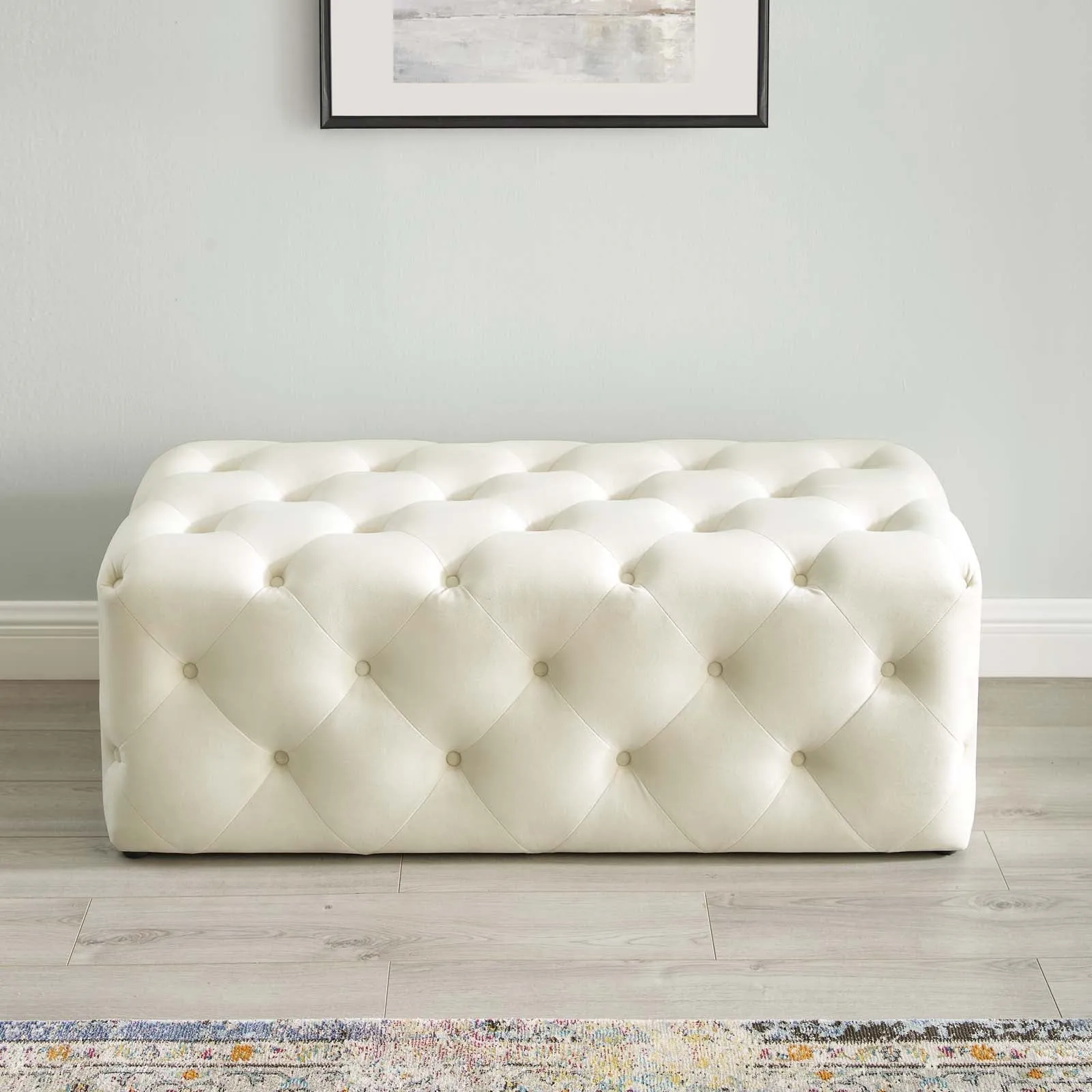 Amour 48" Tufted Button Entryway Performance Velvet Bench