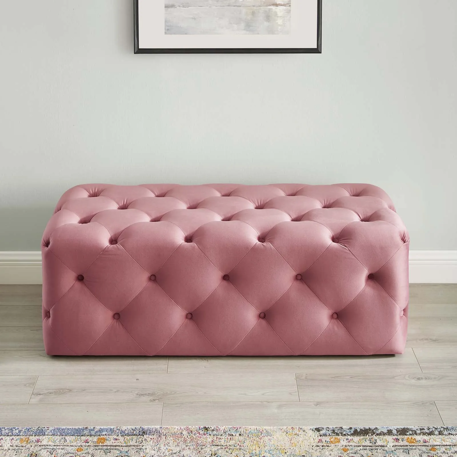 Amour 48" Tufted Button Entryway Performance Velvet Bench