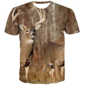 Animal T shirts Men Deer Tshirt Printed Forest T-shirts 3d Harajuku Shirt Print