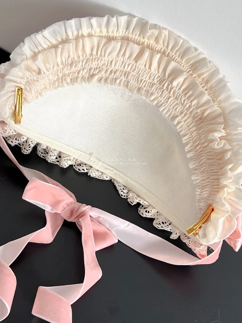 Antique Off White Short Bonnet