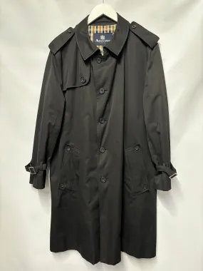 Aquascutum Black Midcalf Trench Coat 44