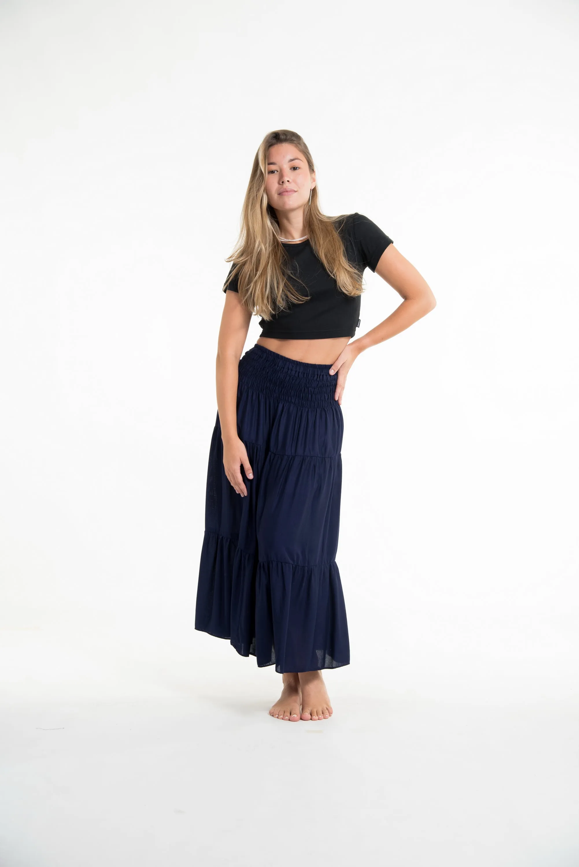 Assorted set of 5 Solid Color Midi Skirt