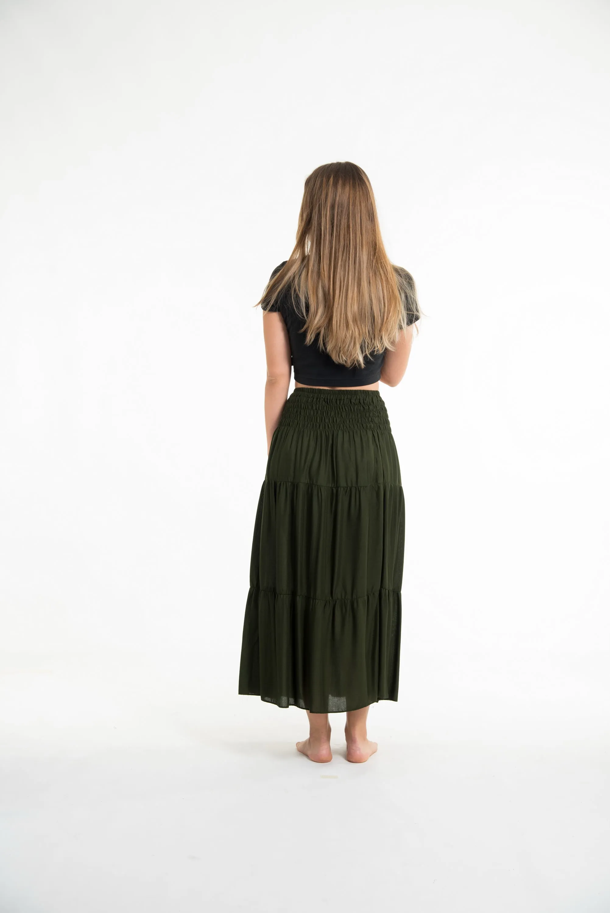 Assorted set of 5 Solid Color Midi Skirt