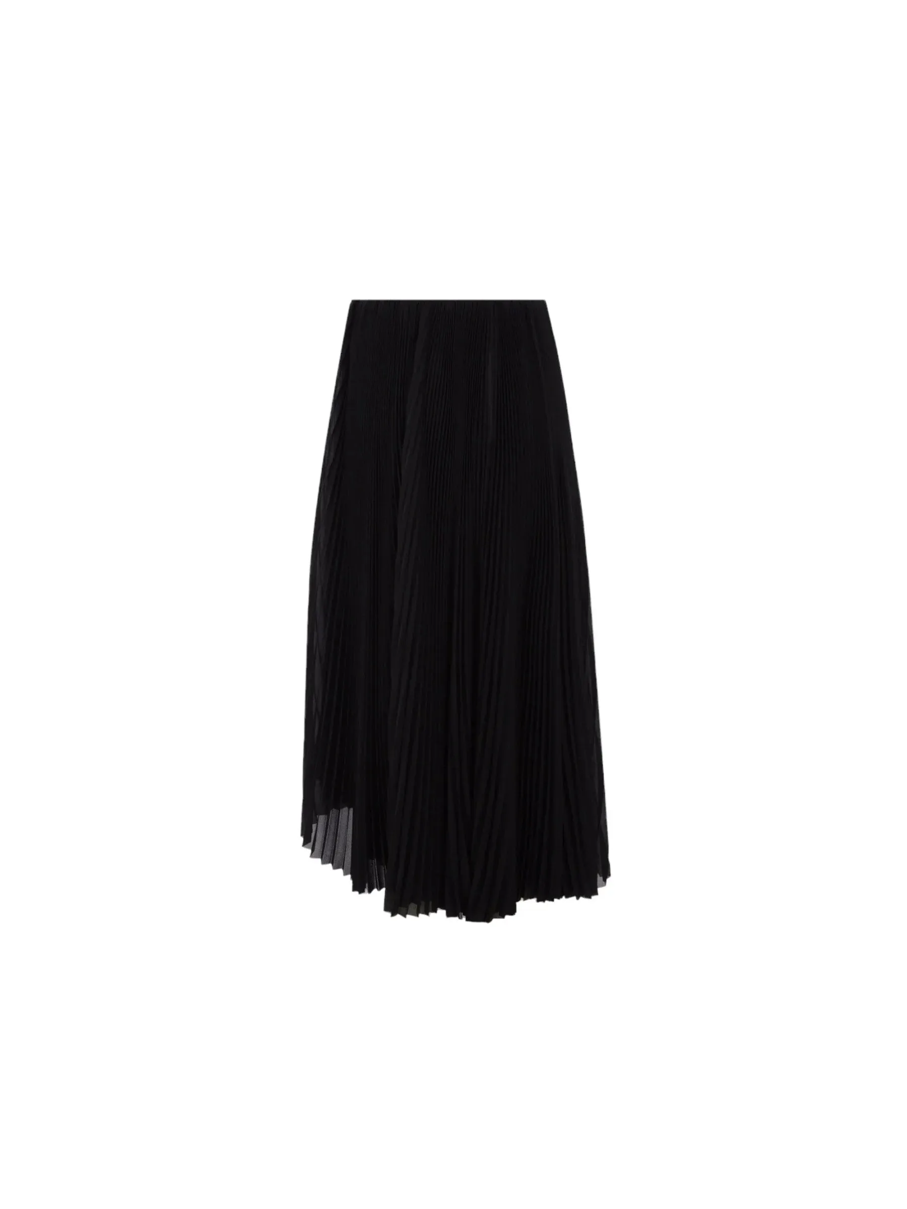 Asymmetric Pleated Midi Skirt