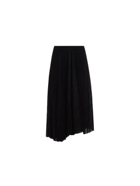 Asymmetric Pleated Midi Skirt