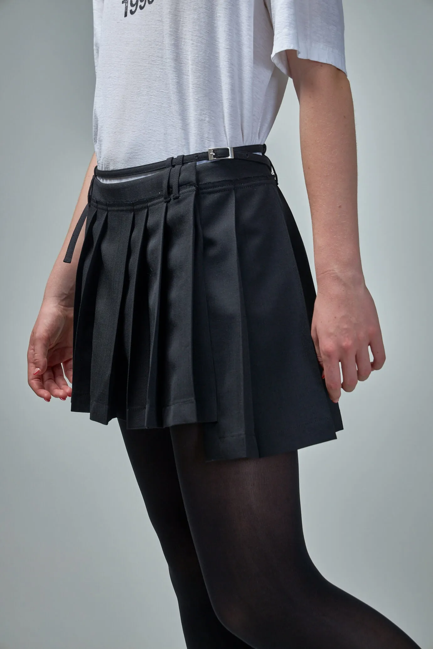 Asymmetric Pleated Skirt