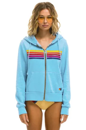 AVIATOR NATION 5 STRIPE UNISEX ZIP HOODIE SKY/YELLOW PURPLE