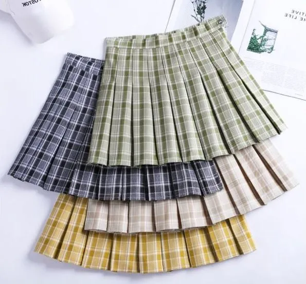 Avocado Pleated Skirt KF9456