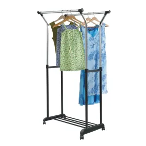 Bedroom - Whitmor Double Bar Adjustable Height Garment Rack55.9X85.7X105.4 TO172.7CM