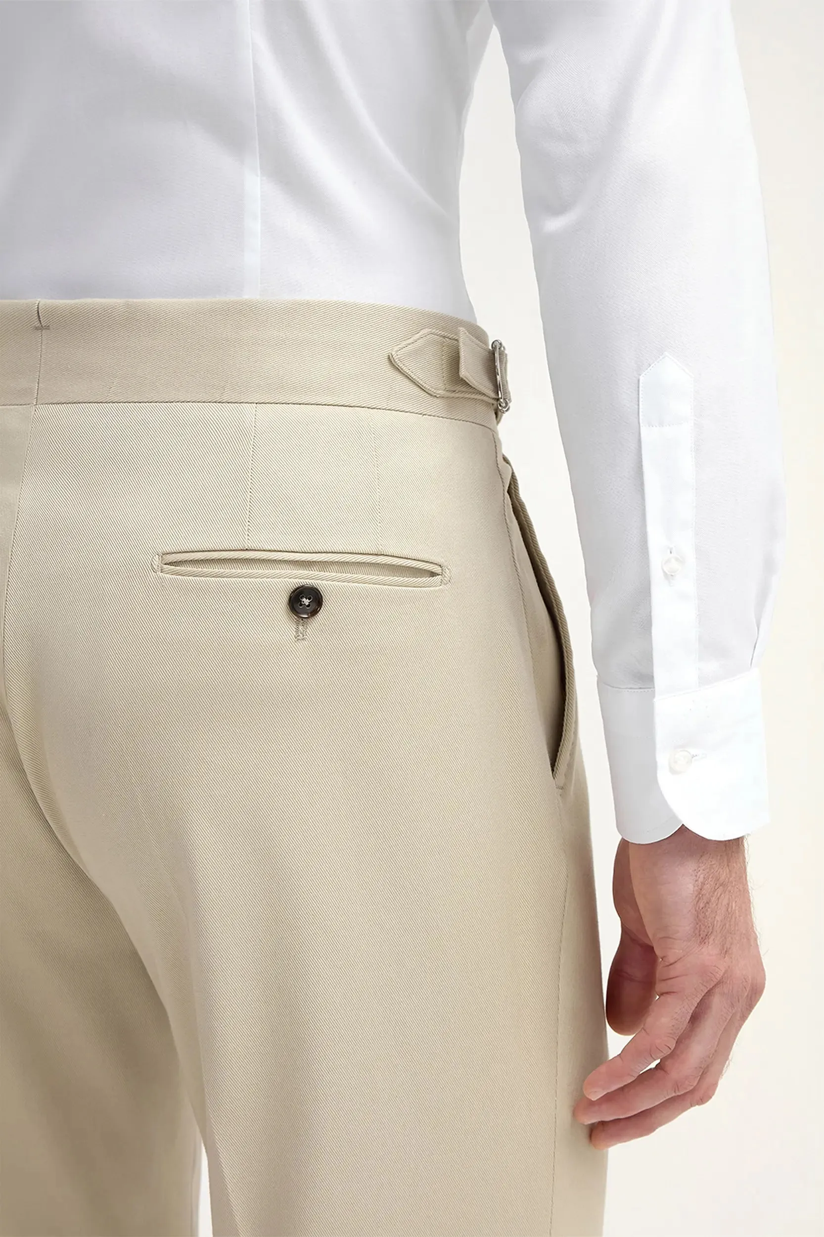 Beige cotton Soragna trousers - Made in Italy