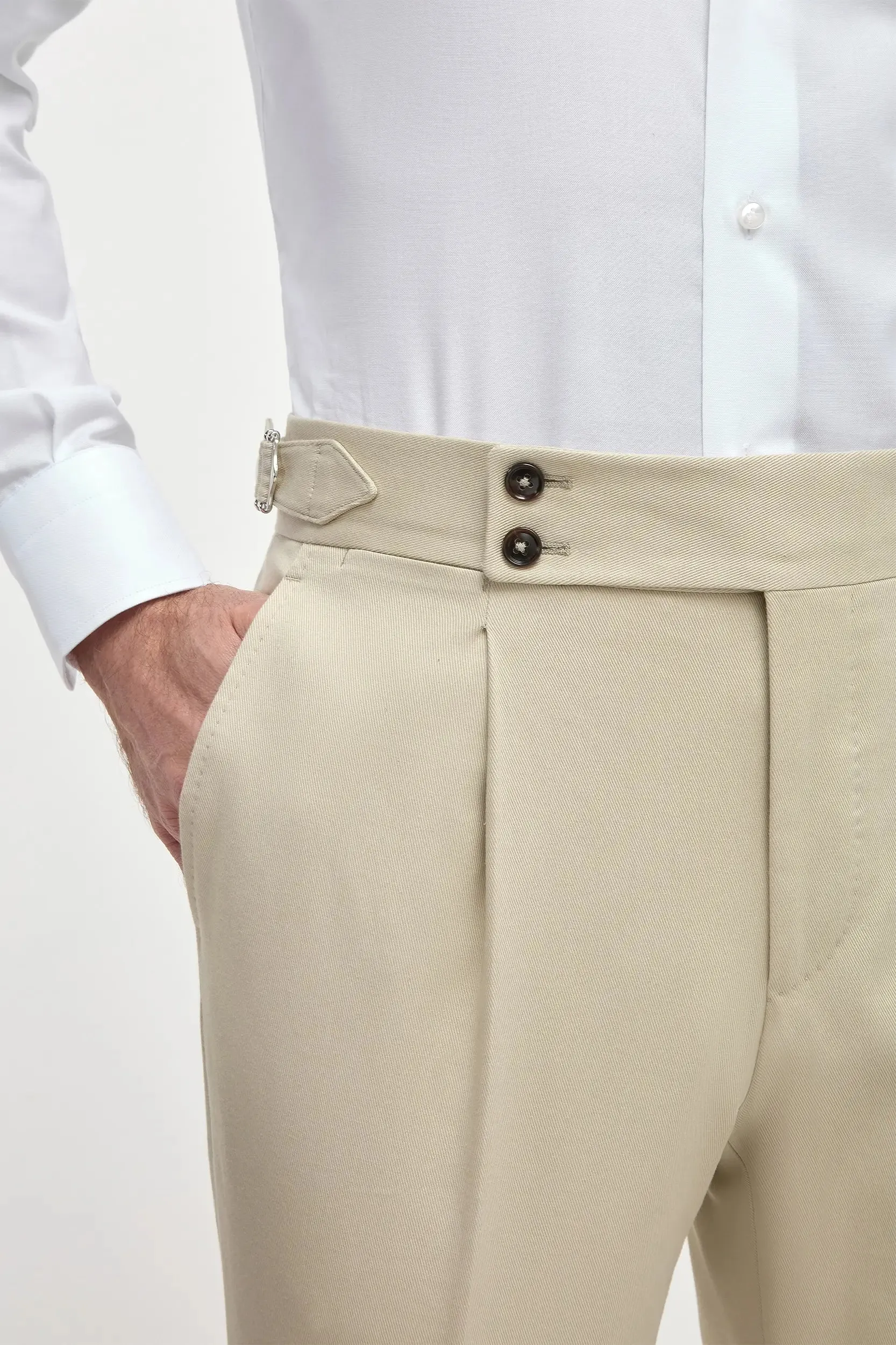 Beige cotton Soragna trousers - Made in Italy