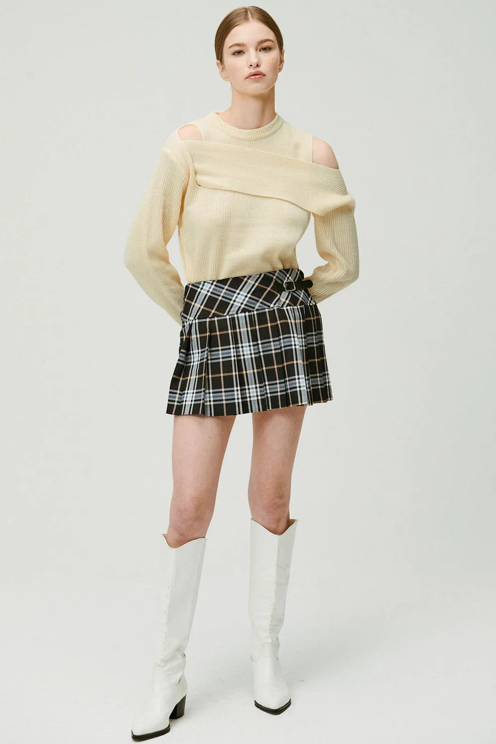 Bella Pleated Skirt in Plaid