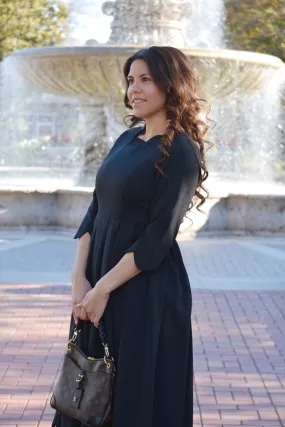 Berlin Black Scalloped Dress