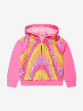 Billieblush Girls Sequin Zip Up Hoodie in Pink