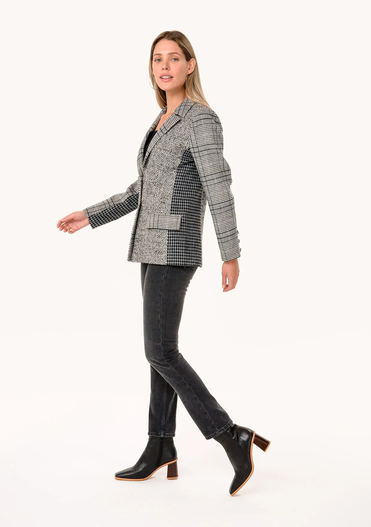 Blakely Patchwork Plaid Blazer