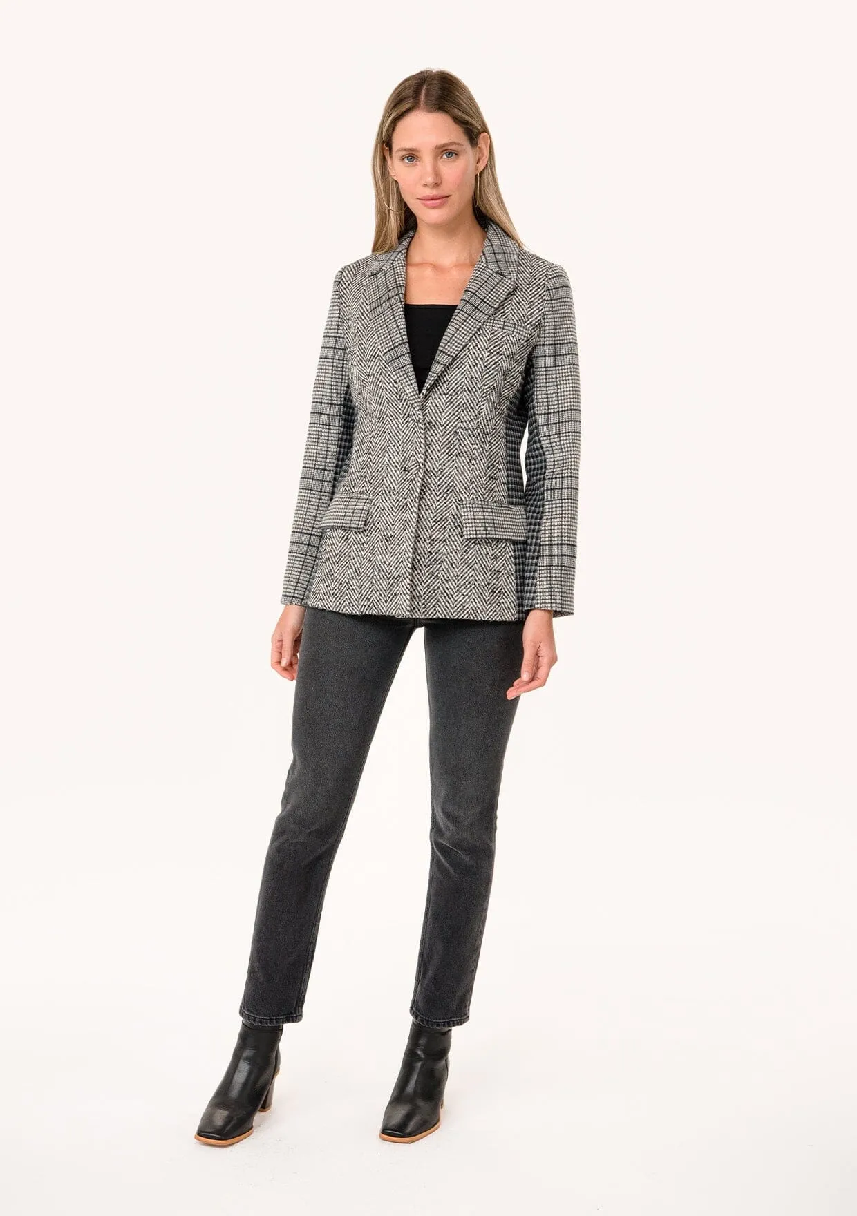 Blakely Patchwork Plaid Blazer