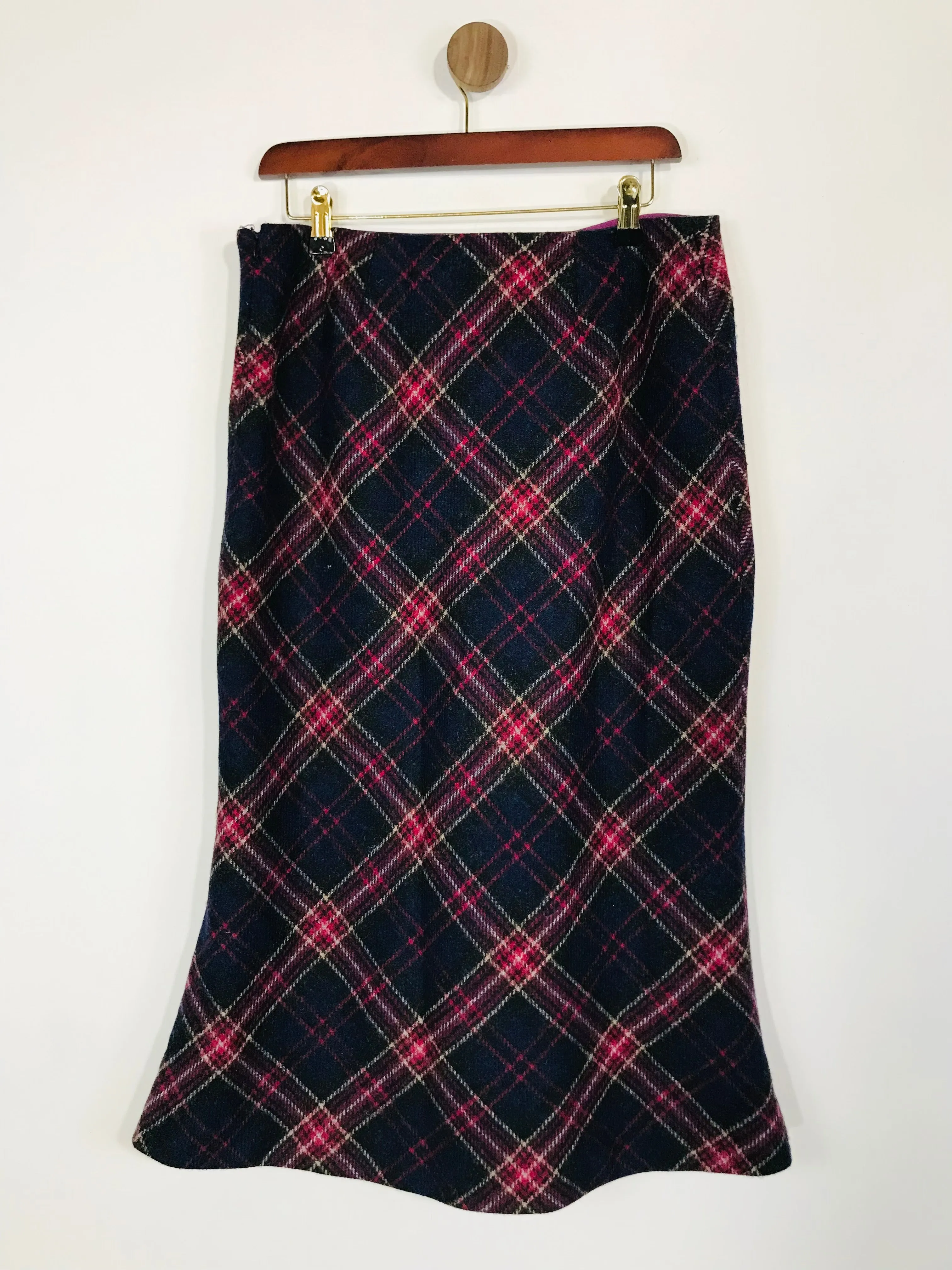 Boden Women's Wool Tweed Check Midi Skirt | UK14 | Multicolour