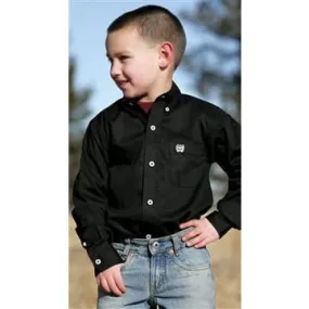 Boy's Cinch (MTW7060027) Long Sleeve Solid Button-Up Shirt - Black