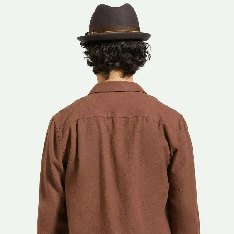 Brixton 20th Anniversary Gain Fedora - Chocolate/Gold