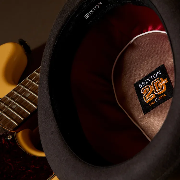 Brixton 20th Anniversary Gain Fedora - Chocolate/Gold