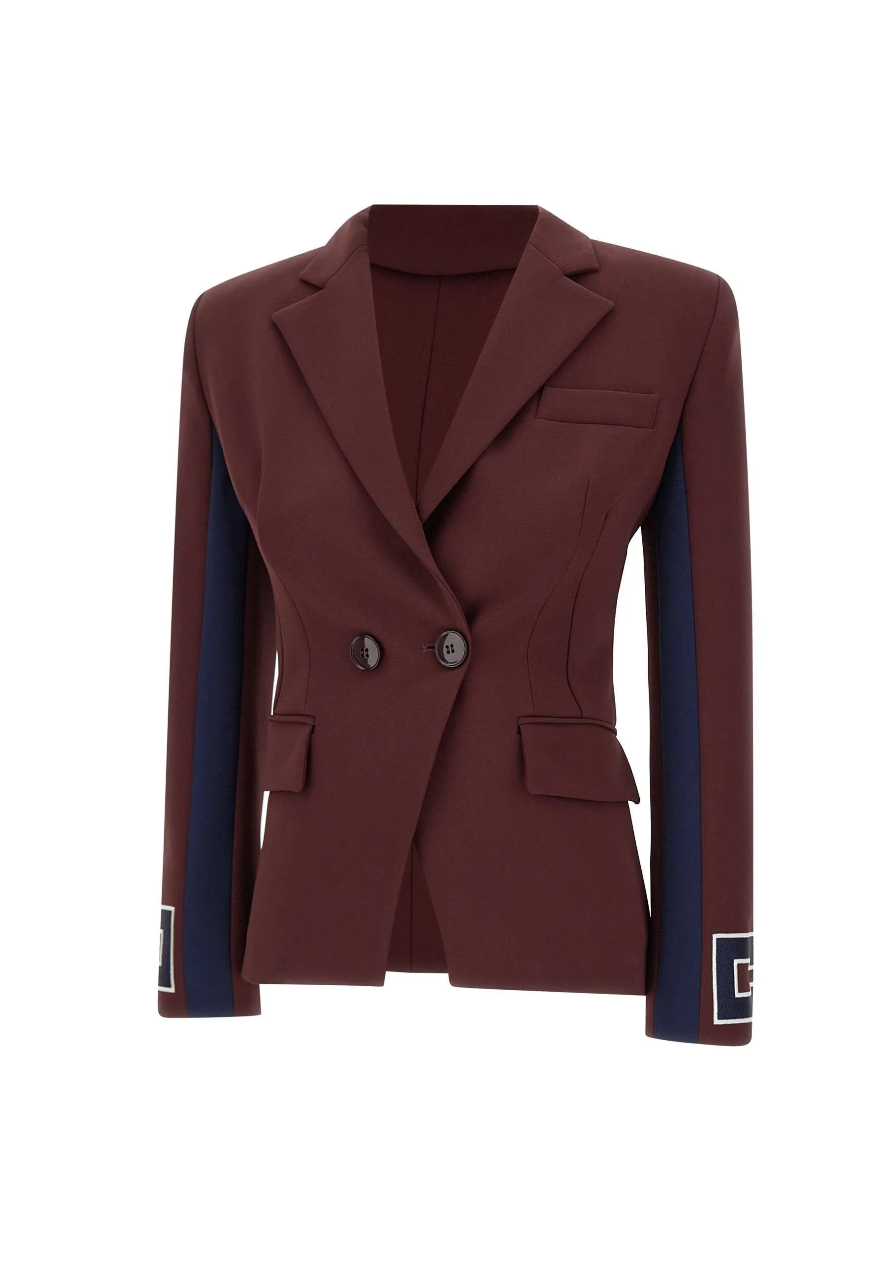 Burgundy Stretch Crepe Blazer