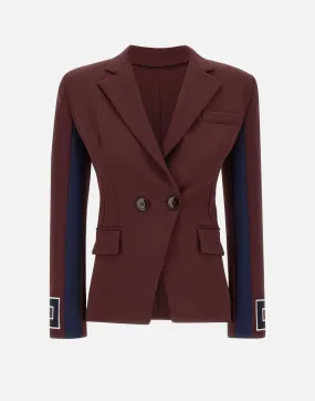 Burgundy Stretch Crepe Blazer