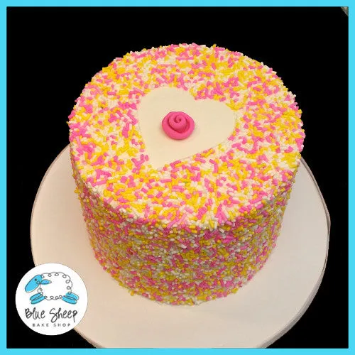 Buttercream Sprinkle Heart Cake