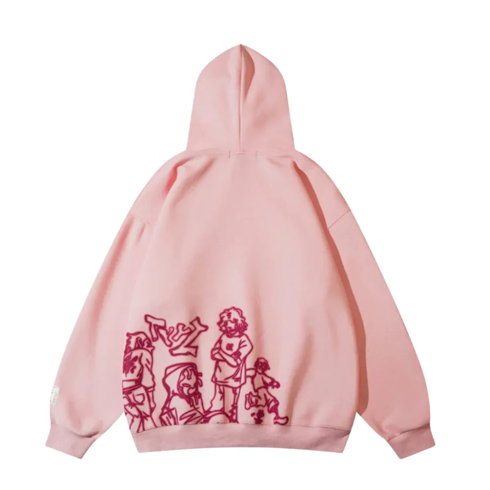 “Cartoon Line Character” Hoodie