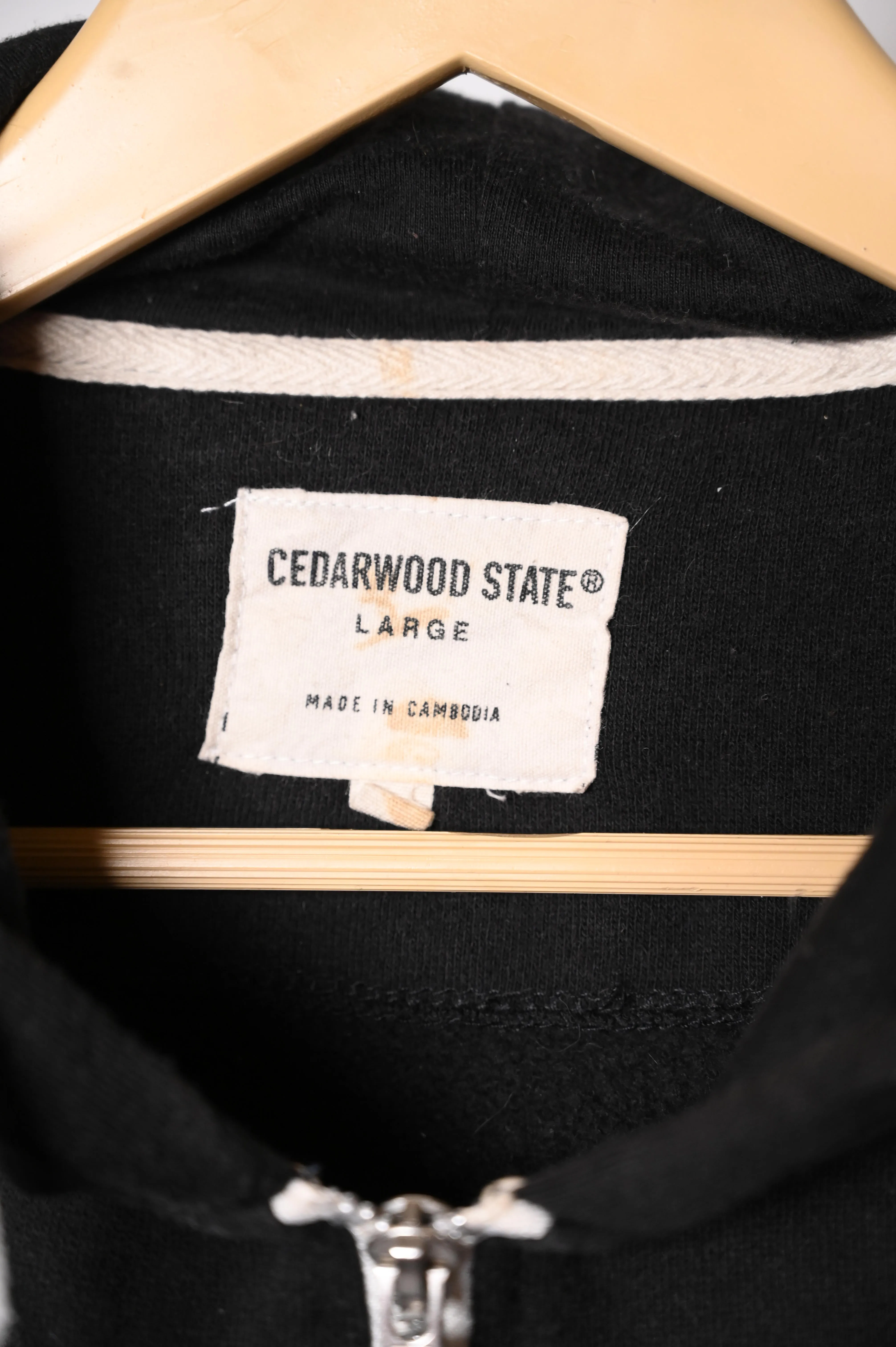 Cedar Wood State Black Hoodie (Large, Good Condition)