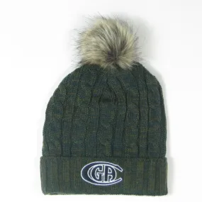 CGA Faux Fur Cable Knit Beanie