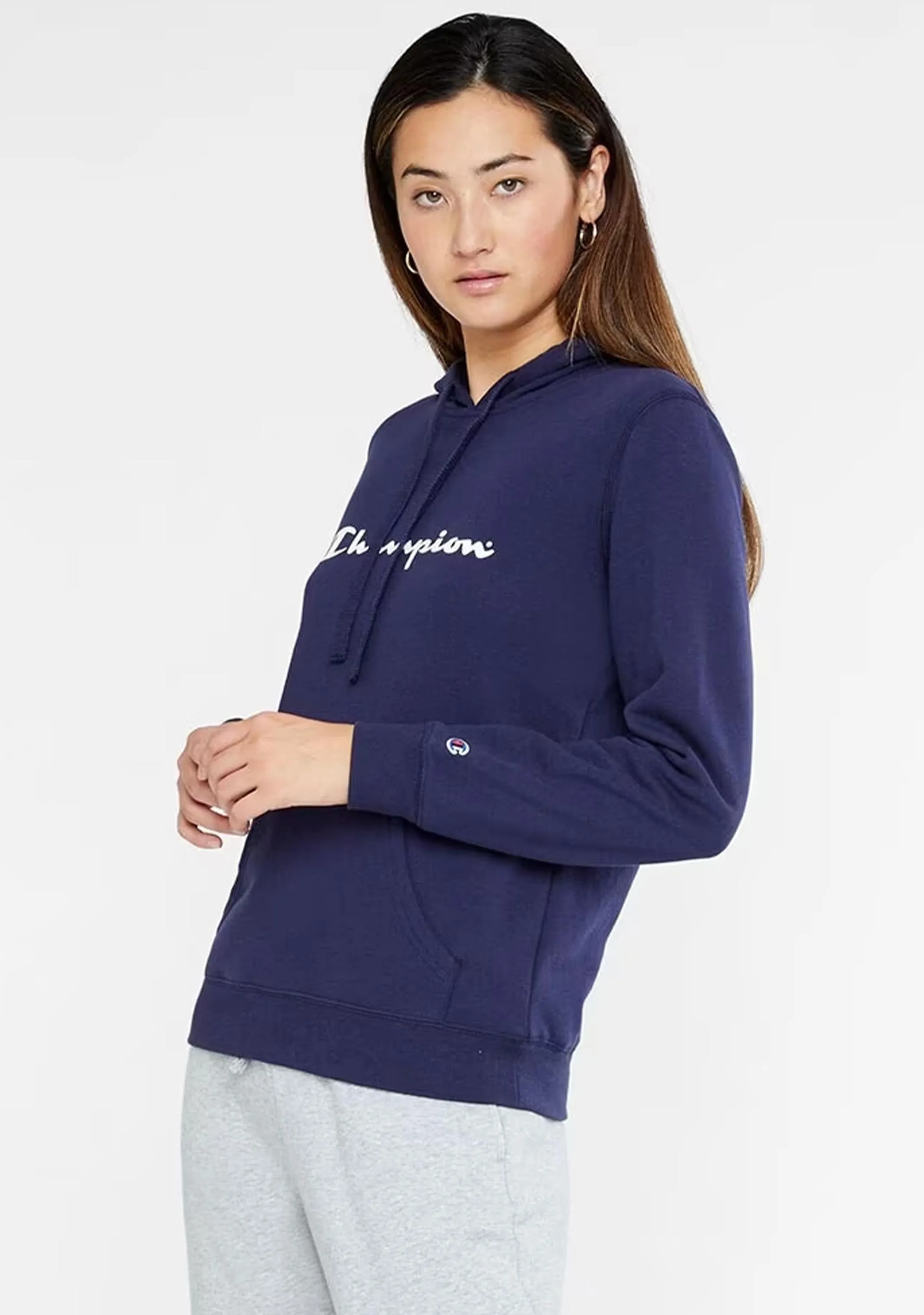 Champion Womens Script Navy Hoodie <br> CWG4N NAV