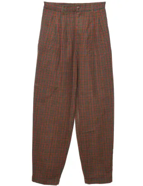 Checked Multi-Colour Trousers - W26 L29