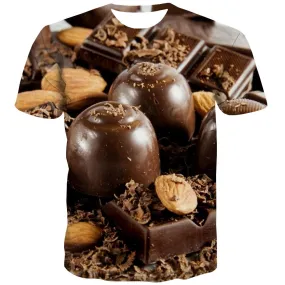 Chocolate T shirts Men Brown T shirts Funny Delicious Tshirt Anime Bitter Tshirts Novelty