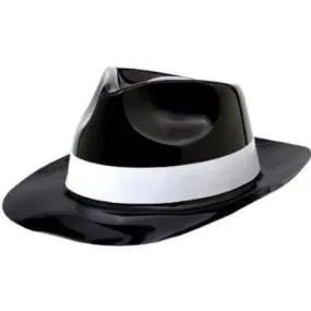 Classic 50's Plastic Fedora Hat with White Band