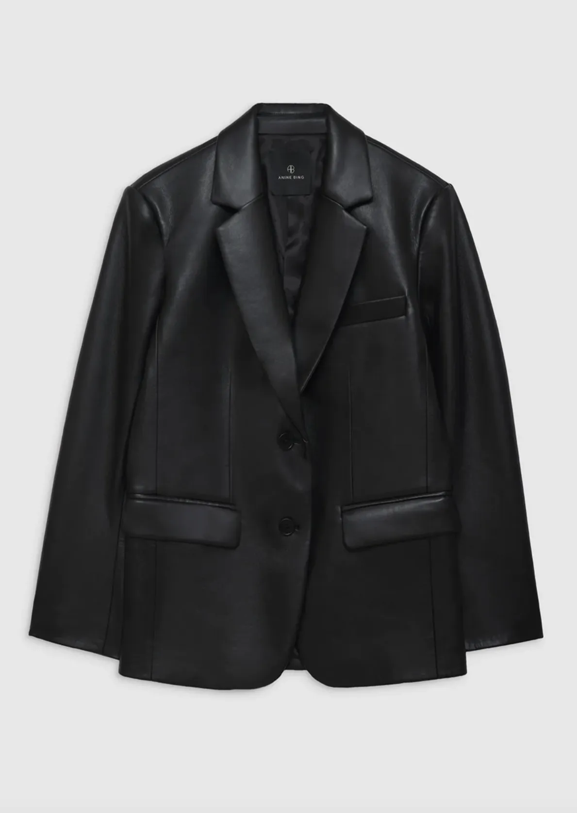 Classic Blazer - Black Recycled Leather