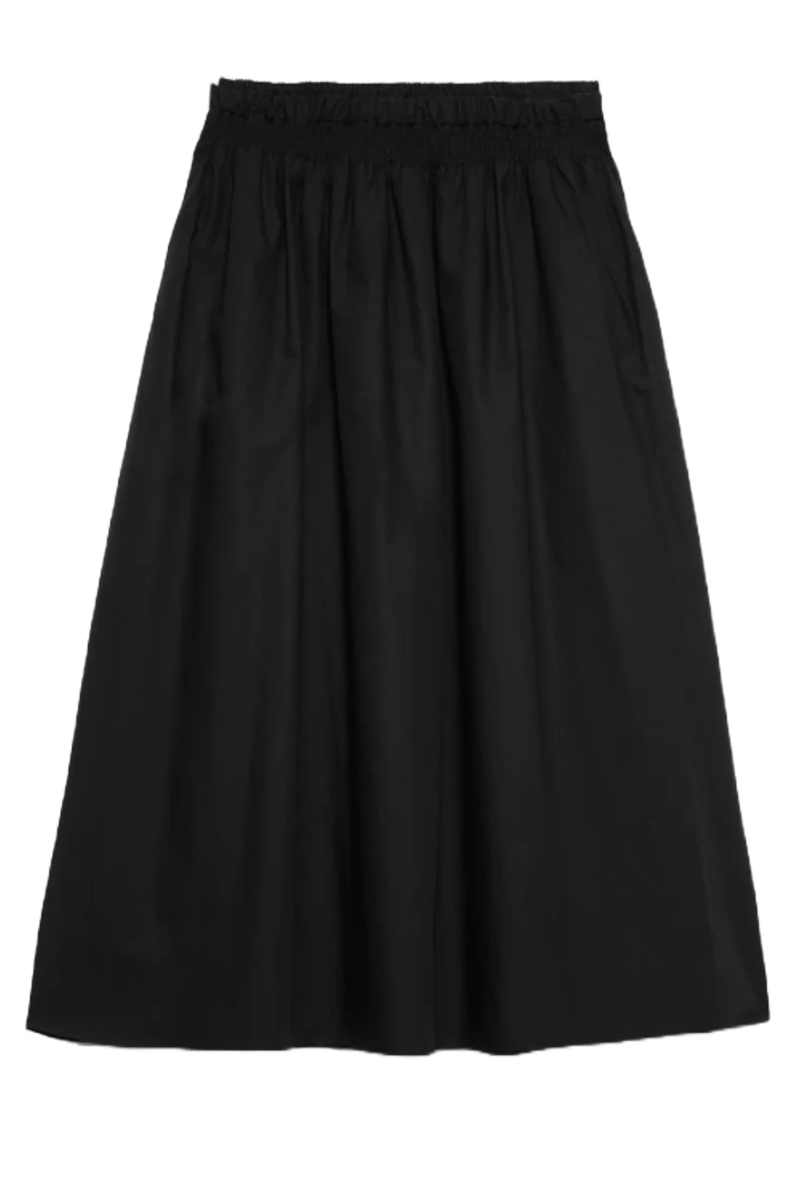 Cotton Poplin Midi Skirt