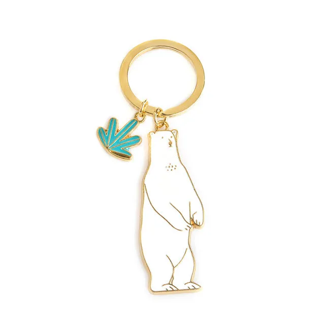 Cute Animal Keychain Dog Black Cat Kitty Polar Bear Crocodile Fox Key Chain Corgi Bulldog Puppy  Keyring Accessories Pet Jewelry