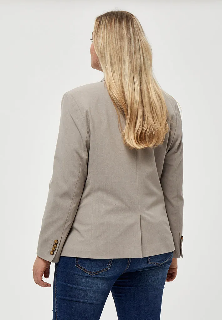 Diana Single Breasted Blazer Curve - Crokery Beige