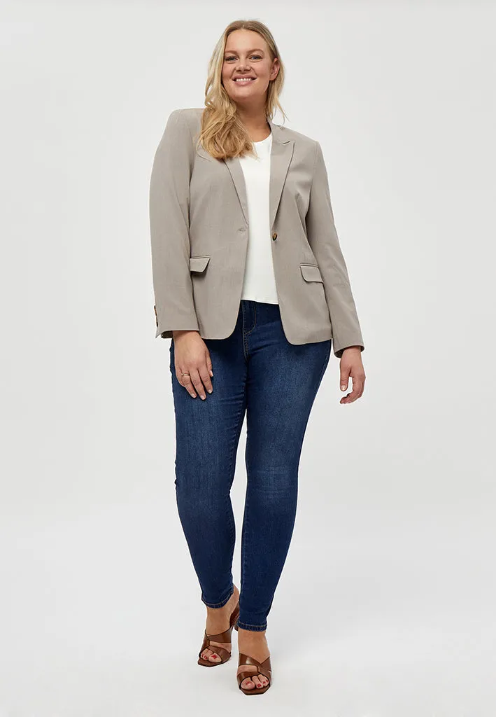 Diana Single Breasted Blazer Curve - Crokery Beige