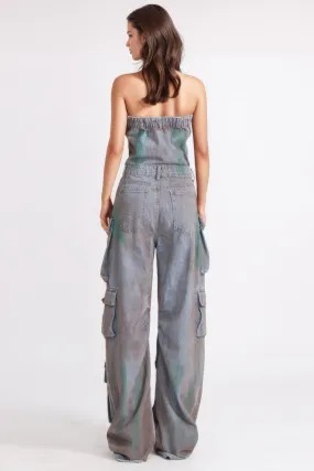 Dirty Denim Jumpsuit - Dark Blue